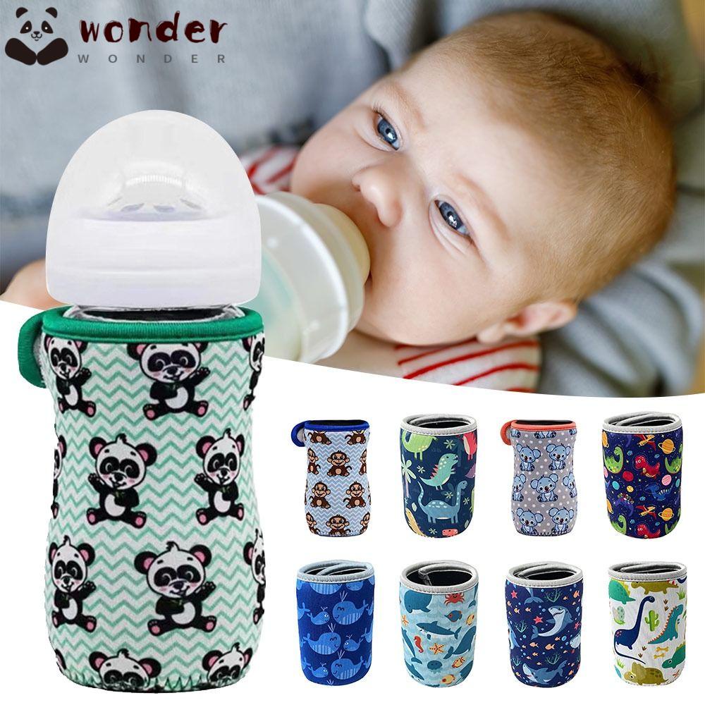 WONDER Vỏ Bọc Bình Sữa Cách Nhiệt Chống Bỏng Họa Tiết Hoạt Hình Dễ Thương