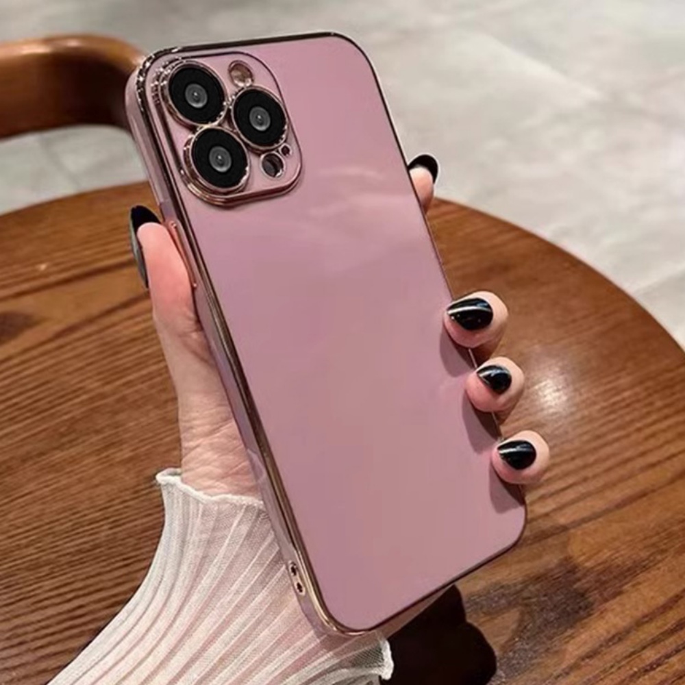 Ốp Điện Thoại TPU Mềm Khung Mạ Màu Trơn Sang Trọng Chống Dấu Vân Tay Chống Rơi Cho IPhone 11 Pro Max XR XS Max 7 8 Plus SE