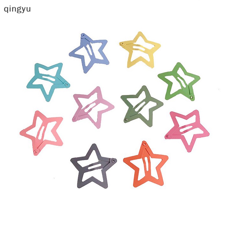 Set 10 Kẹp Tóc Hình Ngôi Sao Nhiều Màu Sắc Dễ Thương Cho Nữ