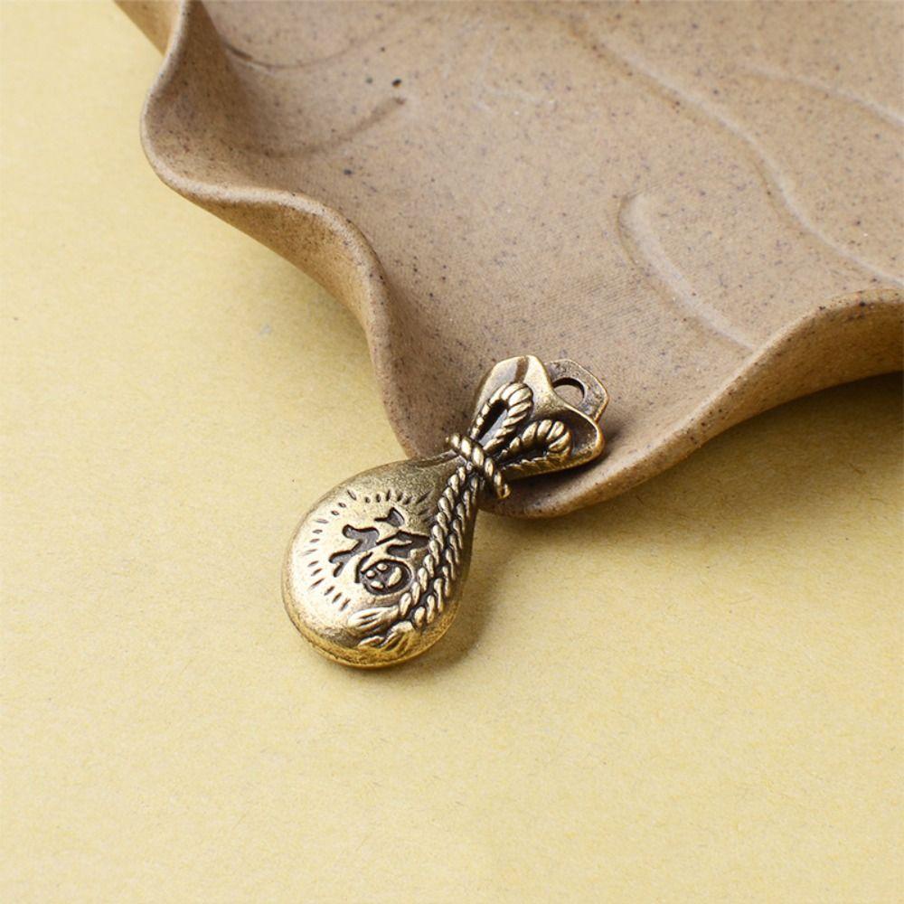 Túi Đựng Tiền May Mắn Bằng Đồng Thau Cứng Hai Mặt Thủ Công Tinh Tế Trang Trí Nhà Cửa