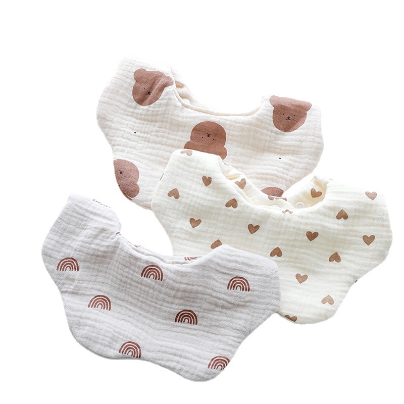 Yếm Tròn Xô Muslin Siêu Mềm, Mịn Cho Bé Từ Sơ Sinh Đến Khi Ăn Dặm