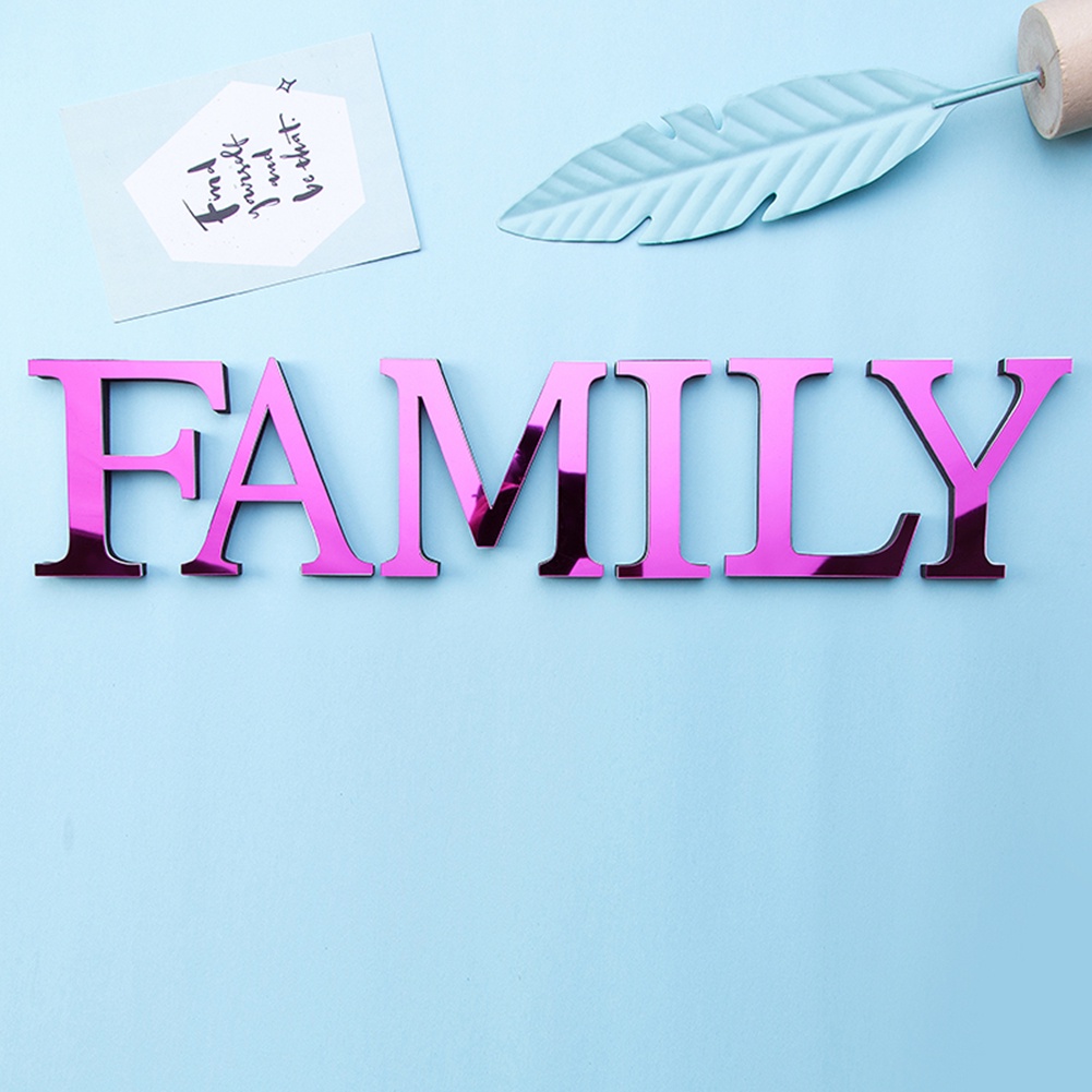 Miếng Dán Tường Trang Trí Hình Chữ Cái Từ A-Z Bằng Acrylic Tráng Gương DIY