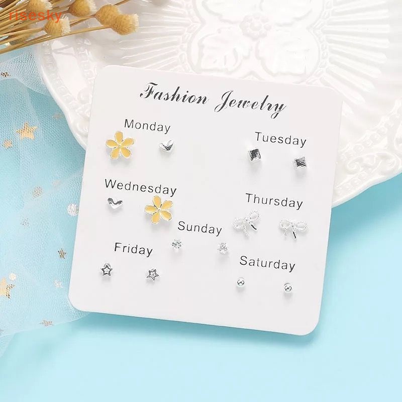 Bộ Bông Tai Xỏ Lỗ Mini Đơn Giản Dễ Thương Dành Cho Nữ