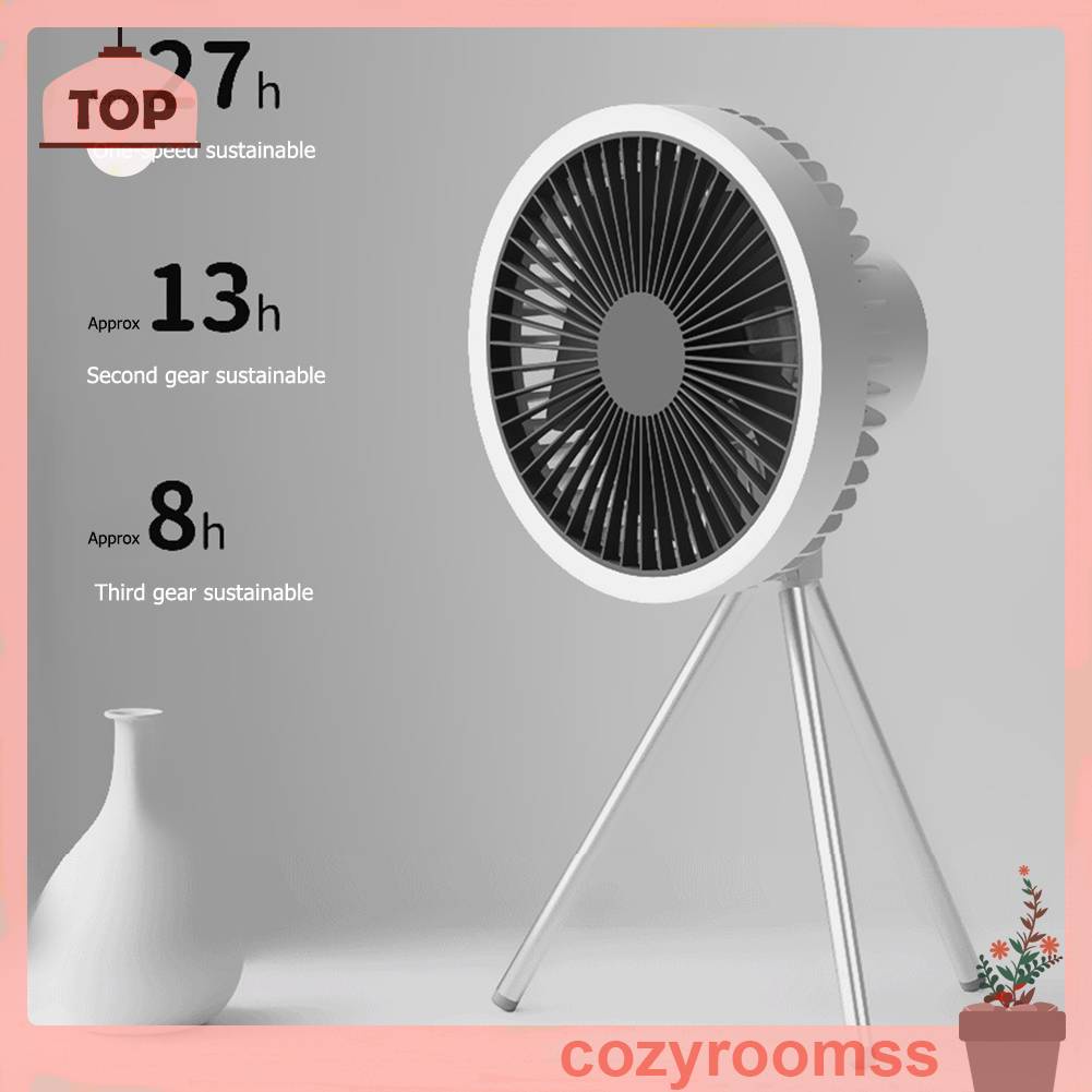 Quạt Cắm Trại 3 Tốc Độ 4000mAh / 10000mAh Có Thể Sạc Lại Bằng Cổng USB