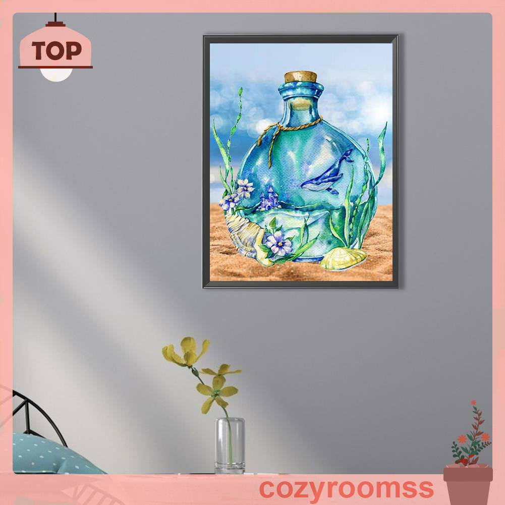 Bộ Tranh Đính Đá 5D Họa Tiết Vỏ Sò Độc Đáo DIY Dùng Trang Trí Nhà Cửa