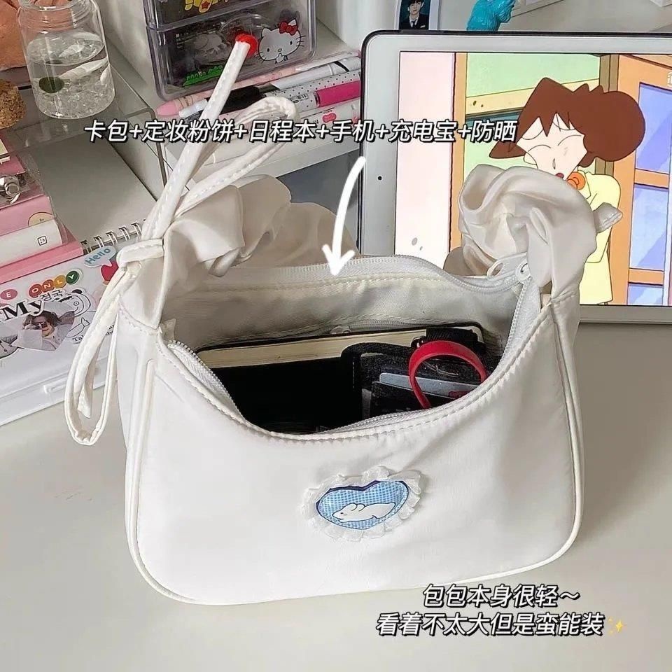 Túi đeo dưới cánh tay Dây Rút Xếp Ly Hình Thỏ / Bán Nguyệt / Mặt Trăng Dễ Thương Thời Trang Mùa Hè 2023 Cho Bạn Gái