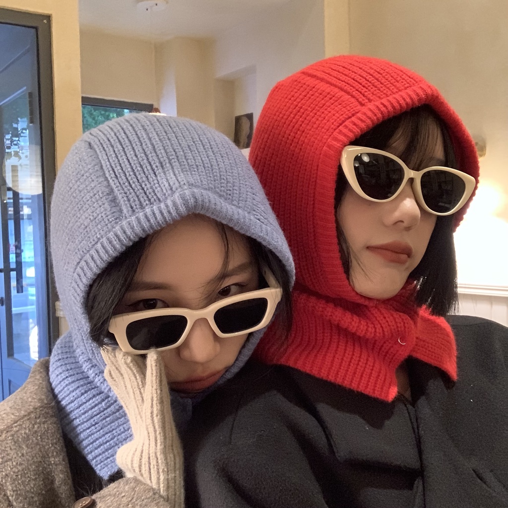 Mũ Len Balaclava Dệt Kim Giữ Ấm Thời Trang Cho Nữ