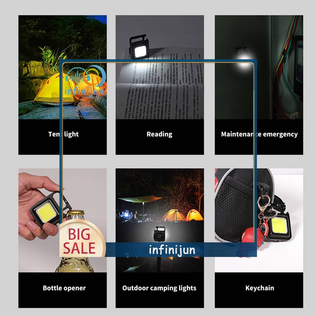 Móc Khóa Đèn Pin Mini 500LM COB Tiện Lợi