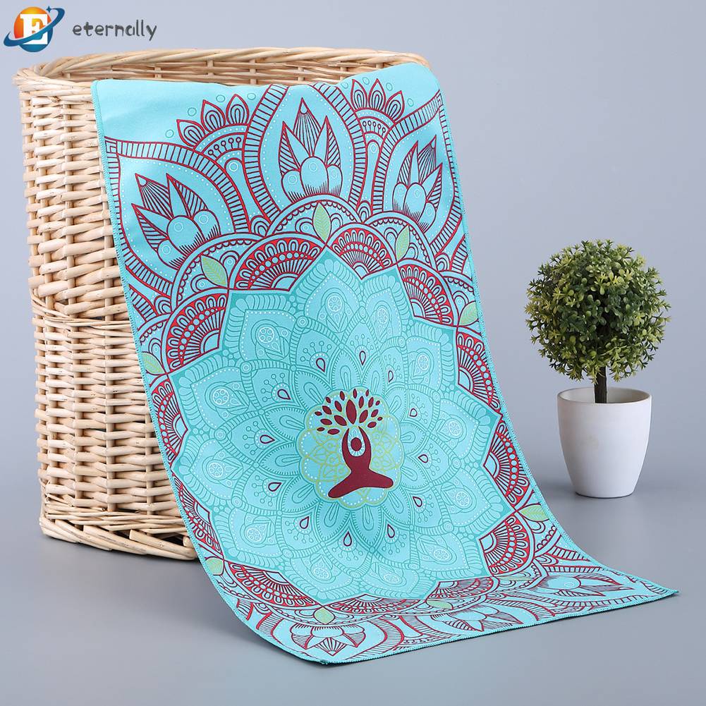 Khăn Tập Yoga Hai Lớp In Họa Tiết Chất Liệu Nhanh Khô Tiện Dụng