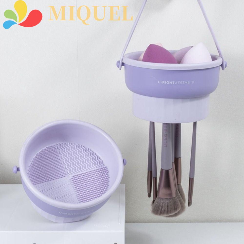 Thảm Vệ Sinh Cọ Trang Điểm Đa Năng Có Tay Cầm Silicone Tiện Lợi Dành Cho Nữ