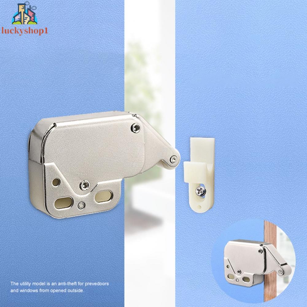 Bộ Ổ Khóa Cửa Tủ Bằng Sắt Niken Màu Bạc Size S / L