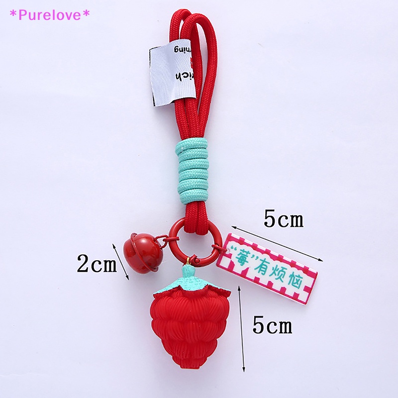 Purelove &gt; Móc Chìa Khóa Xe Hơi / Túi Xách Bằng Nhựa Resin Hình Quả Dâu Sáng Tạo Thích Hợp Làm Quà Tặng