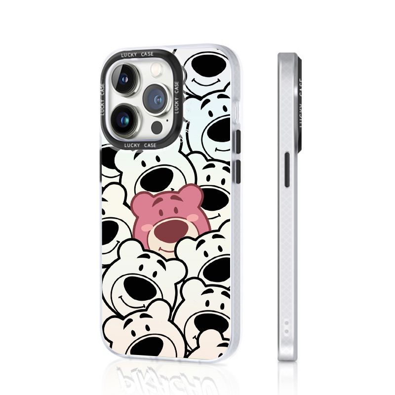 Ốp Điện Thoại IMD Màu Laser Họa Tiết Gấu Hồng Dễ Thương Cho iPhonexr12678plusins1314 N6KH