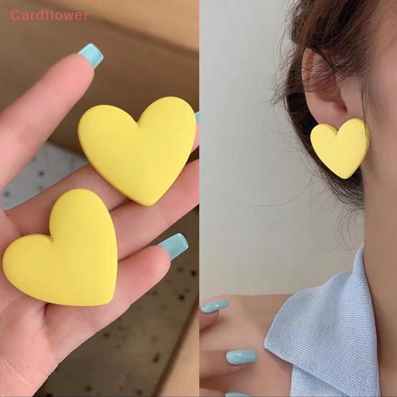 < Cardflower > Khuyên Tai Acrylic Hình Học Trái Tim Đỏ Cam Xanh Lam Vàng Phong Cách Bohemian Vintage Quà Tặng Tiệc Cưới Hợp Thời Trang Mới