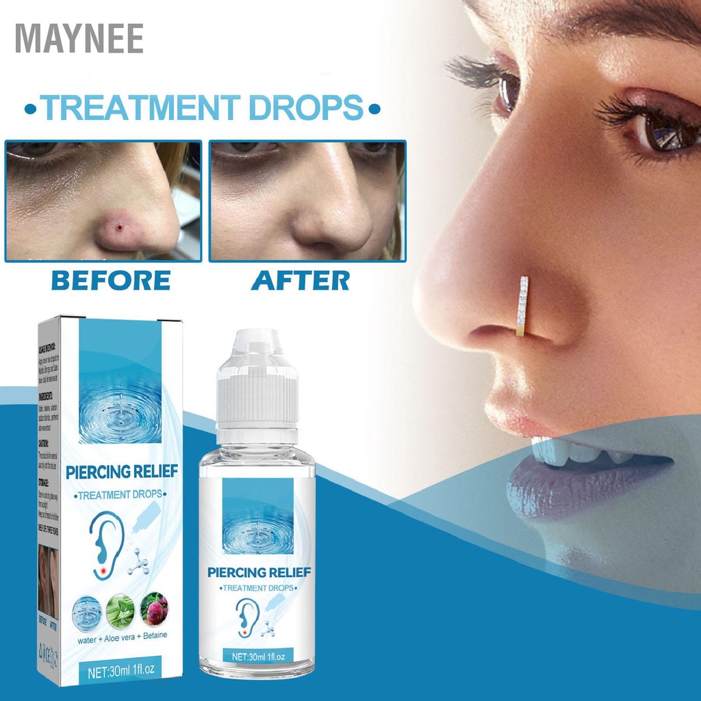 Maynee2 cái 30ml Thuốc giảm đau vết sưng tấy làm giảm mẩn đỏ sưng Dung dịch điều trị chăm sóc sau khi xỏ khuyên snowa