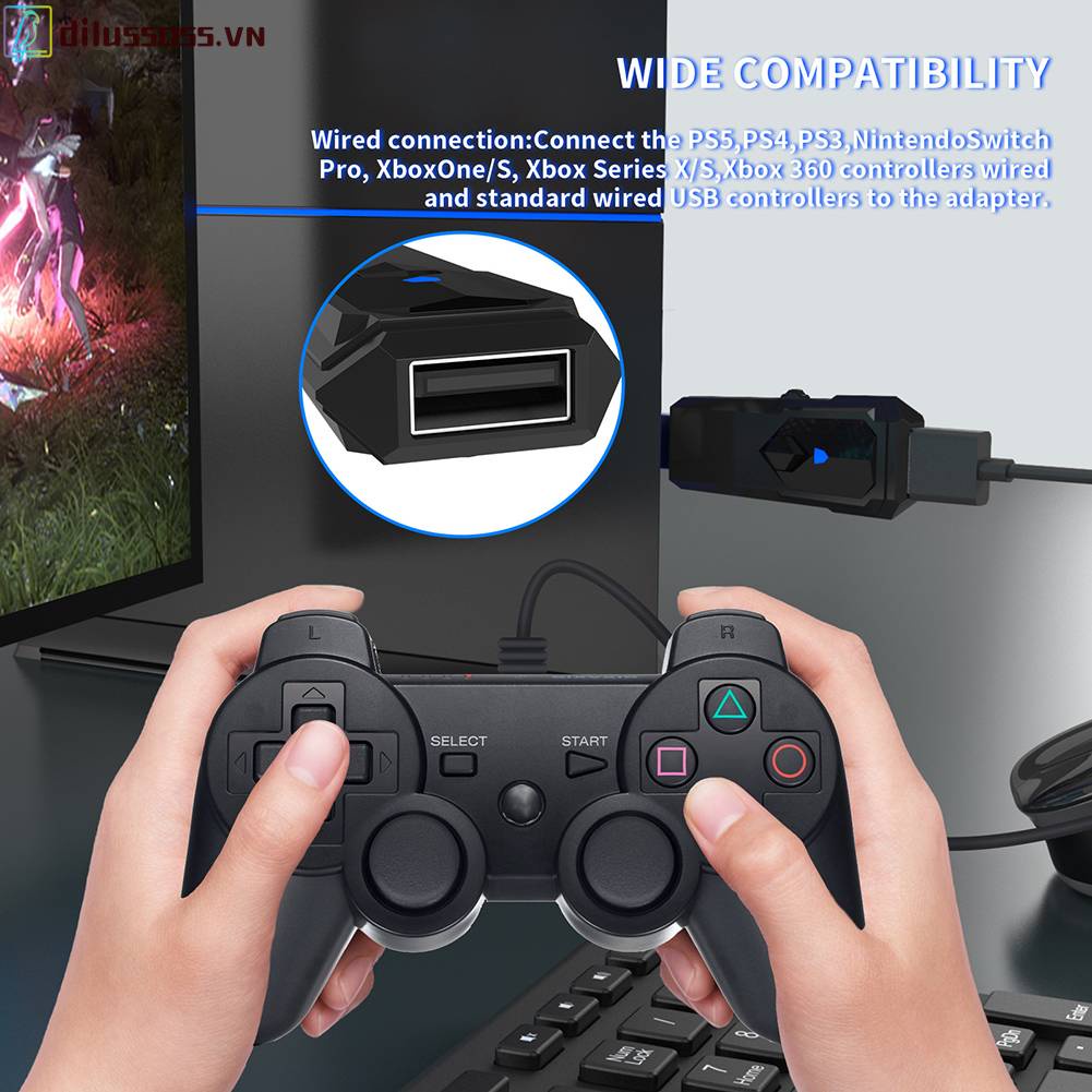 Đầu Chuyển Đổi Màu Đen Cho Tay Cầm Chơi Game PS5 PS4 PS3