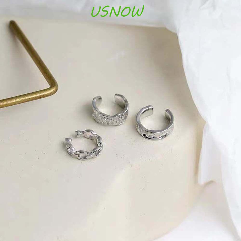 USNOW Set 3 Khuyên Vành Tai Thời Trang Cá Tính Cho Nữ