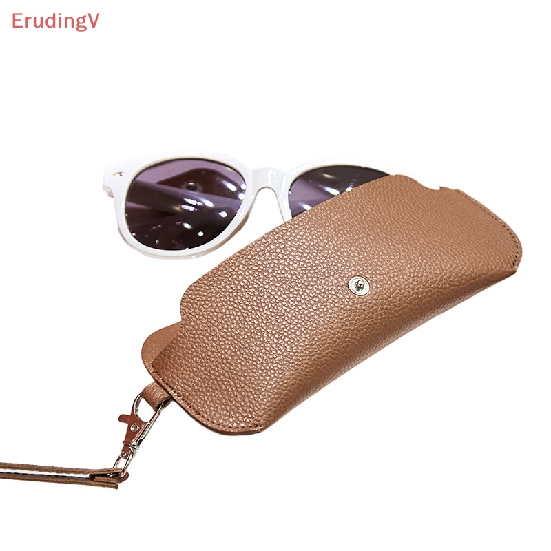 Túi Đựng Mắt Kính Cầm Tay Bằng Da PU Siêu Mỏng Nhẹ Có Dây Đeo Cổ Tay Cho Nam Nữ