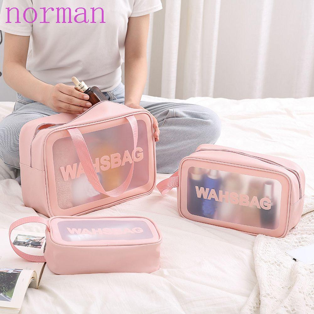 NORMAN 1 Túi Đựng Mỹ Phẩm Du Lịch PVC PU Sức Chứa Lớn Đa Năng