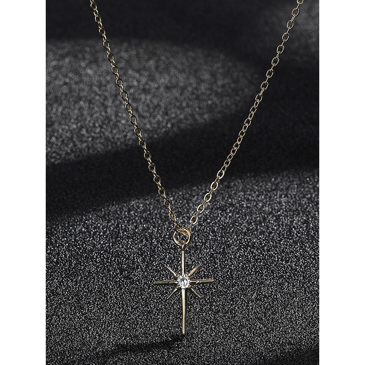 Vòng cổ Mạ Vàng 14K Mặt Hình Ngôi Sao Đính Đá Thời Trang Cho Nữ