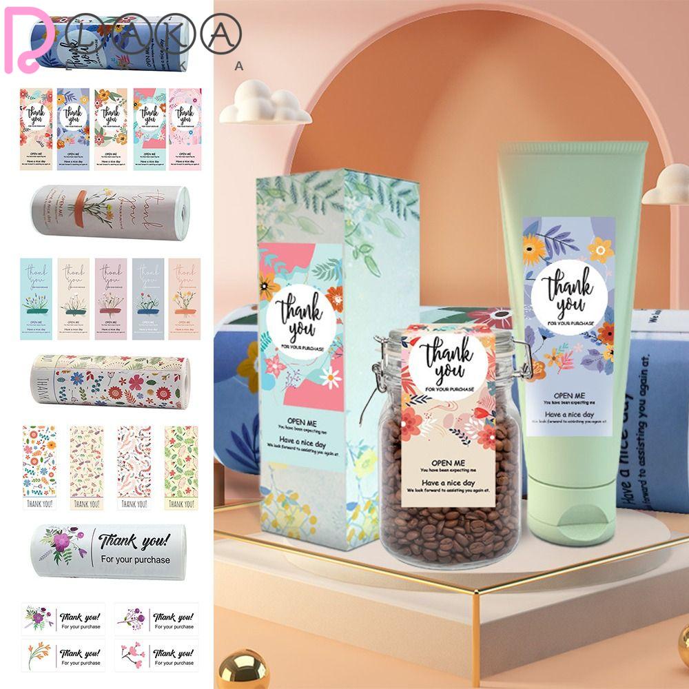 LAKAMIER Set 150 Miếng Dán Họa Tiết Chữ Thank You Xinh Xắn Dùng Để Trang Trí Túi Quà