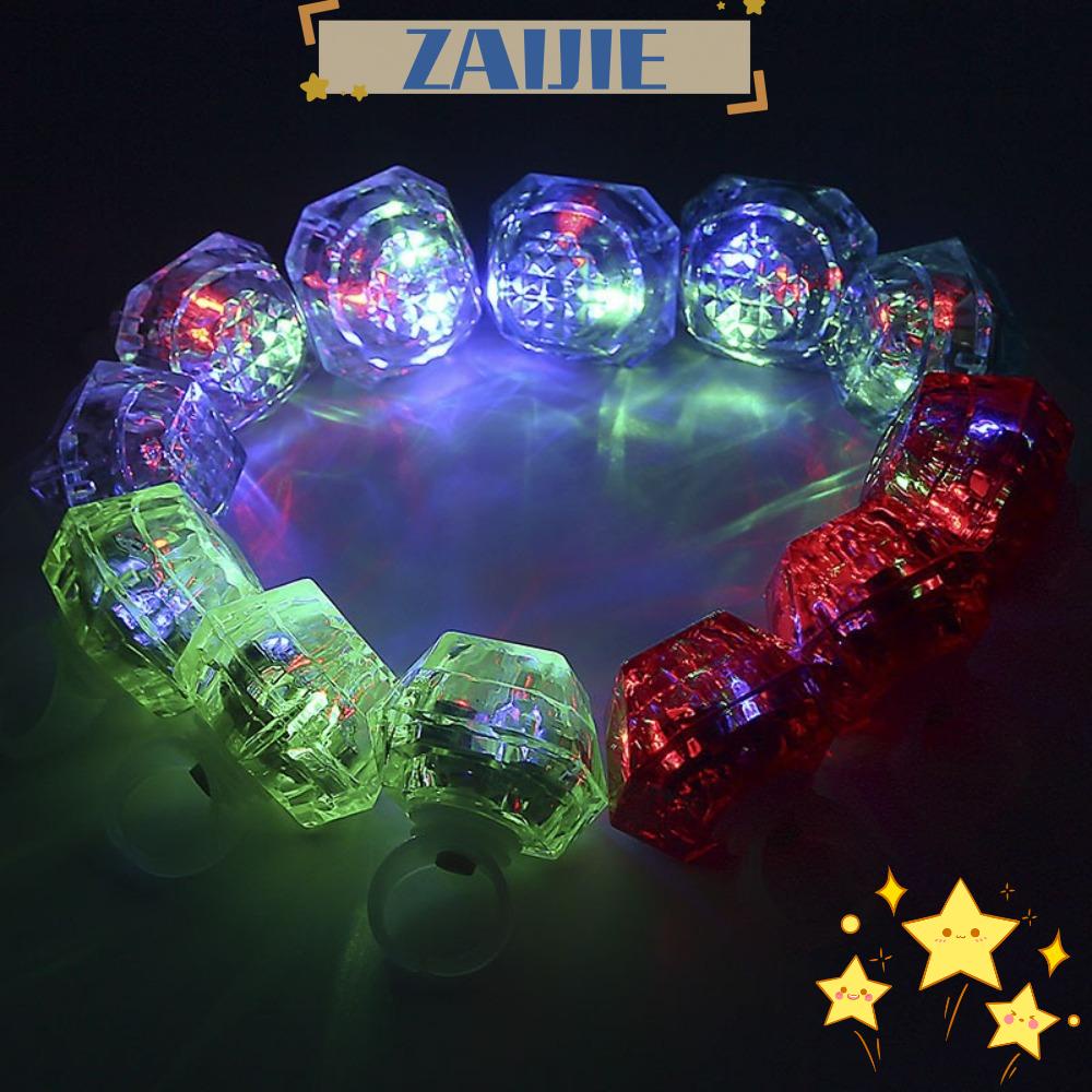 ZAIJIE24 Nhẫn Đồ Chơi Có Đèn LED Phát Sáng Nhiều Màu Sắc Cho Bé