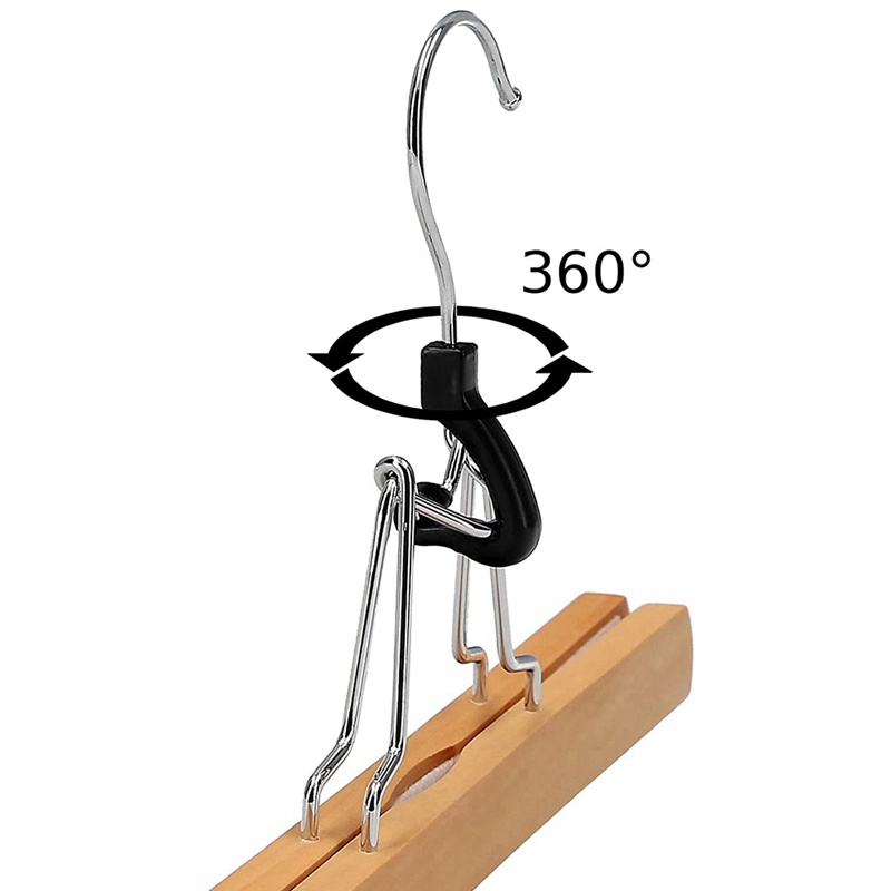 Bộ 8 Móc Treo Quần Áo Bằng Gỗ Chống Trượt Có Thể Xoay Được Tiện Dụng Cho Gia Đình