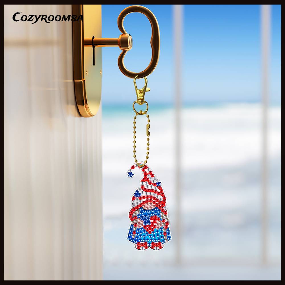 Set 6 Móc Khóa Đính Đá 5D Nghệ Thuật DIY