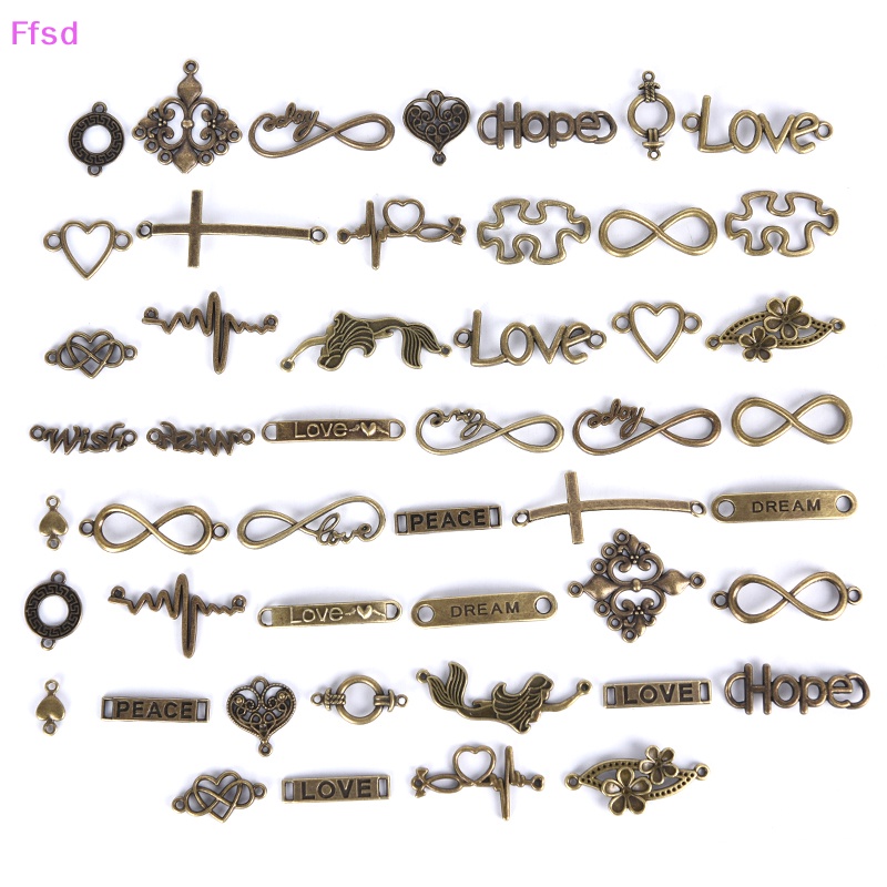 Bộ 50 Mặt Dây Chuyền Khắc Chữ Thập Vô Cực Kiểu Cổ Điển DIY