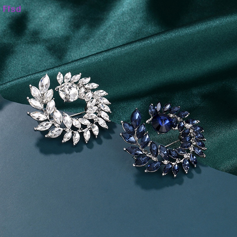 {Ffsd} Trâm Cài Áo Khoác Vest Hình Lá Ô Liu Đính Đá Pha Lê Thời Trang Cho Nữ * Bán Chạy