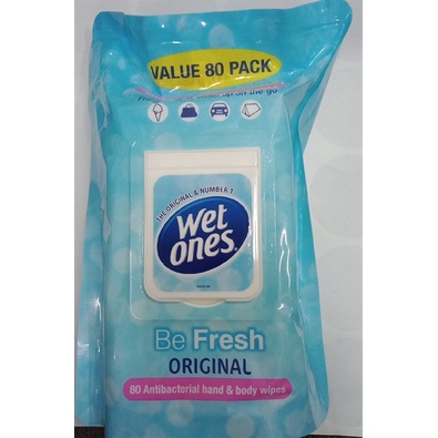 Khăn giấy ướt an toàn dịu nhẹ Healthy Care wet ones original be fresh gói 80 tờ