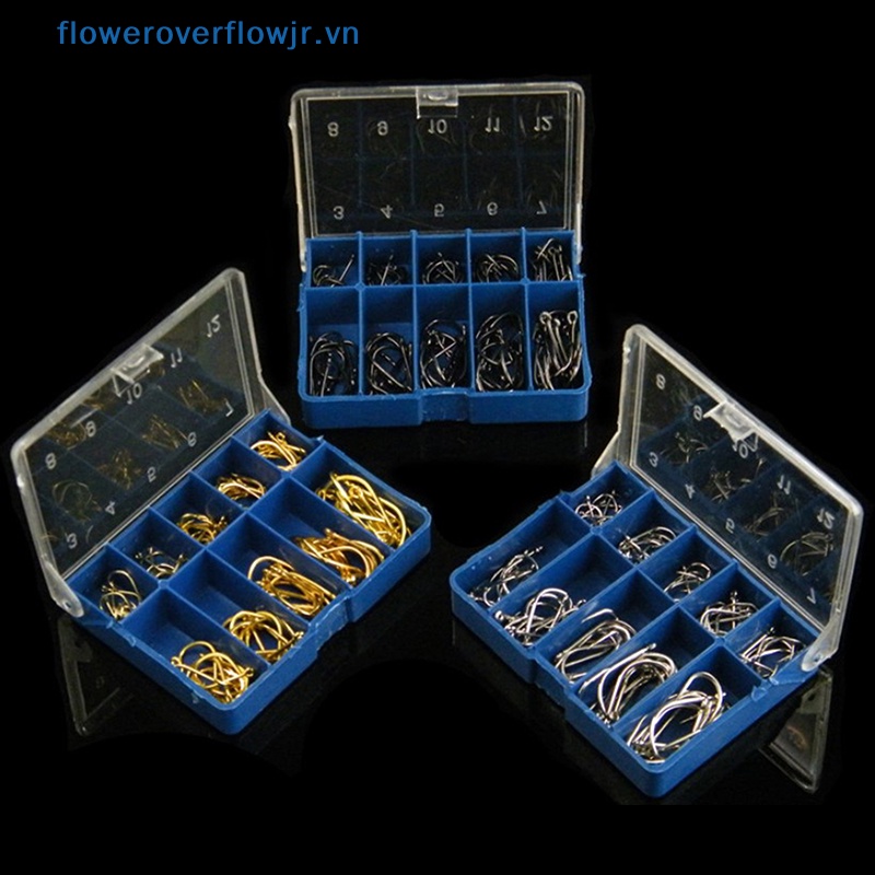 Bộ 100 Móc Câu Cá Bằng Thép carbon Màu Đen Chất Lượng Cao