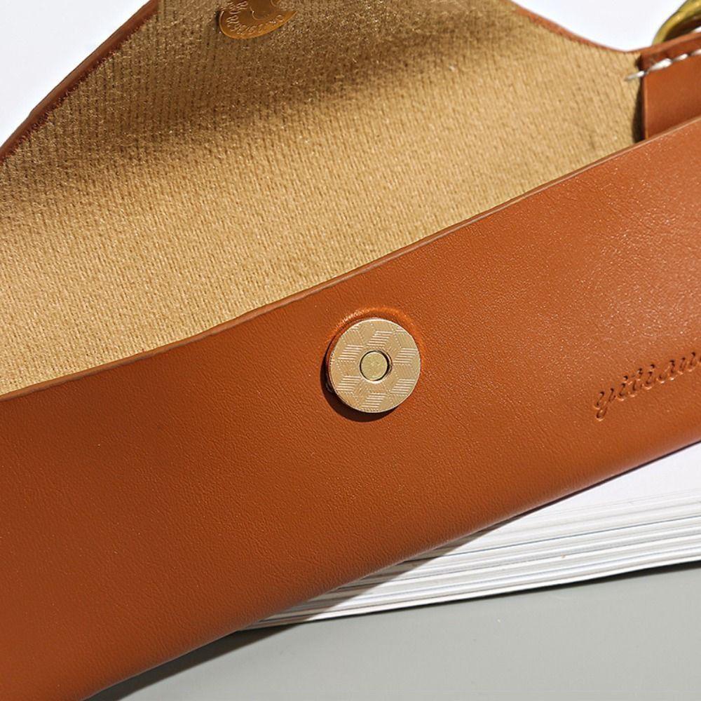 CABEZA Túi Đựng Mắt Kính Bằng Da PU Màu Trơn Chống Thất Lạc Cho Học Sinh