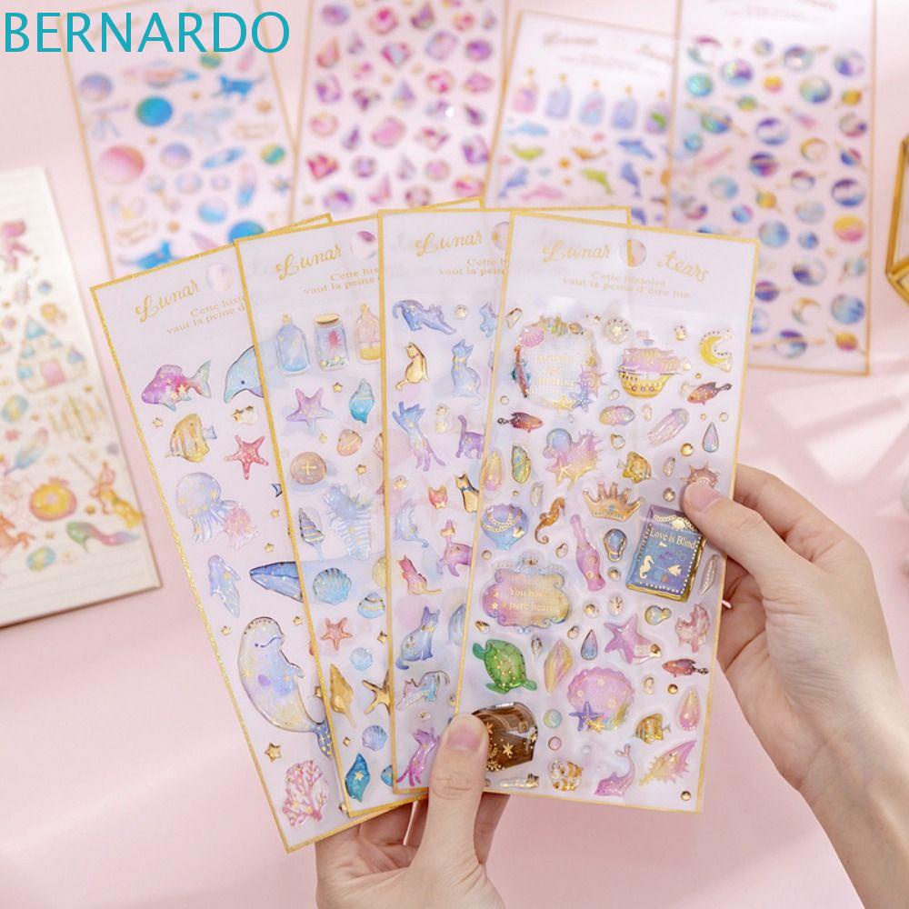 BERNARDO Bộ 2 Tấm Sticker Dán Trang Trí Sổ Tay / Điện Thoại / Laptop Hình Hành Tinh Dễ Thương Cho Học Sinh