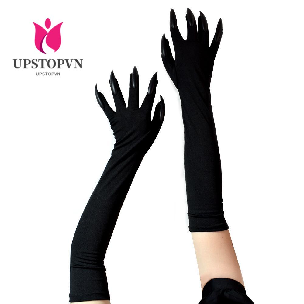 UPSTOPVN Găng Tay Đen Dài Vui Nhộn Thời Trang Halloween