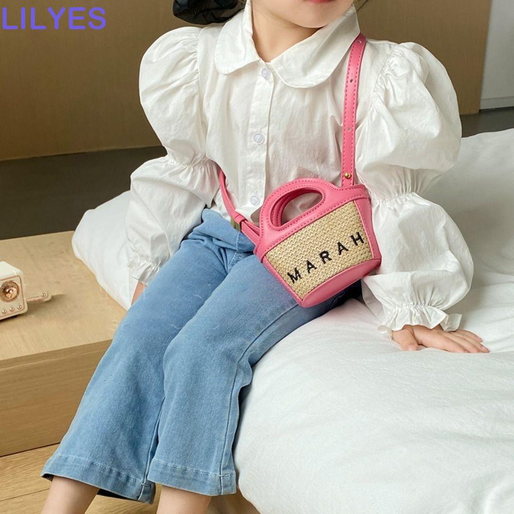 LILYES Túi cói Mini Bằng Da Pu Họa Tiết Thêu Thời Trang Xinh Xắn Cho Nữ