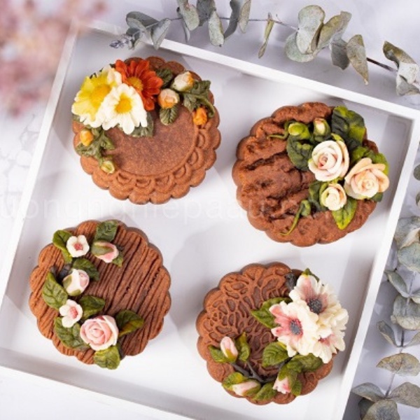 [Có sẵn] Khuôn trung thu lò xo 3 mặt trơn - Loại bánh 150gr