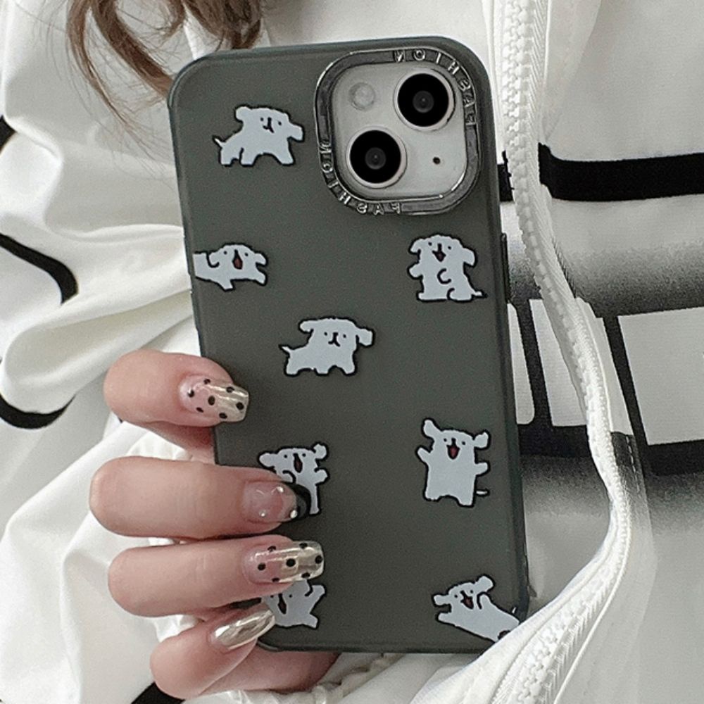 Ốp Điện Thoại TPU Dẻo Mạ Điện In Hình Chú Chó Đáng Yêu Thời Trang Cho iPhone 14 13 12 11 Pro Max X XR 8 7 Plus