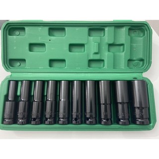 Bộ khẩu 1/2, bộ khẩu 10 món gồm 8, 10, 12, 13, 14, 16, 17, 19, 22, 24 dùng cho siết bulong, bộ vặn ốc
