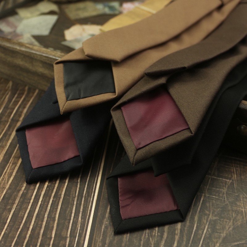 Cà Vạt Bản Hẹp 6CM Màu Trơn Kiểu Hàn Quốc Cá Tính Cho Nam