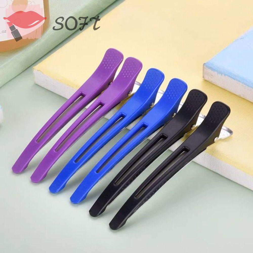 SOFTNESS Set 6 Kẹp Tóc Cá Sấu Tạo Kiểu Chuyên Dụng Cho Salon