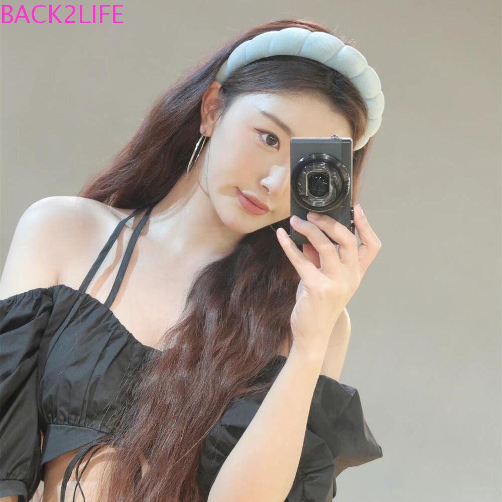 BACK2LIFE Băng Đô Cài Tóc Bằng Mút Xốp Phong Cách Hàn Quốc Mới Cho Nữ Rửa Mặt