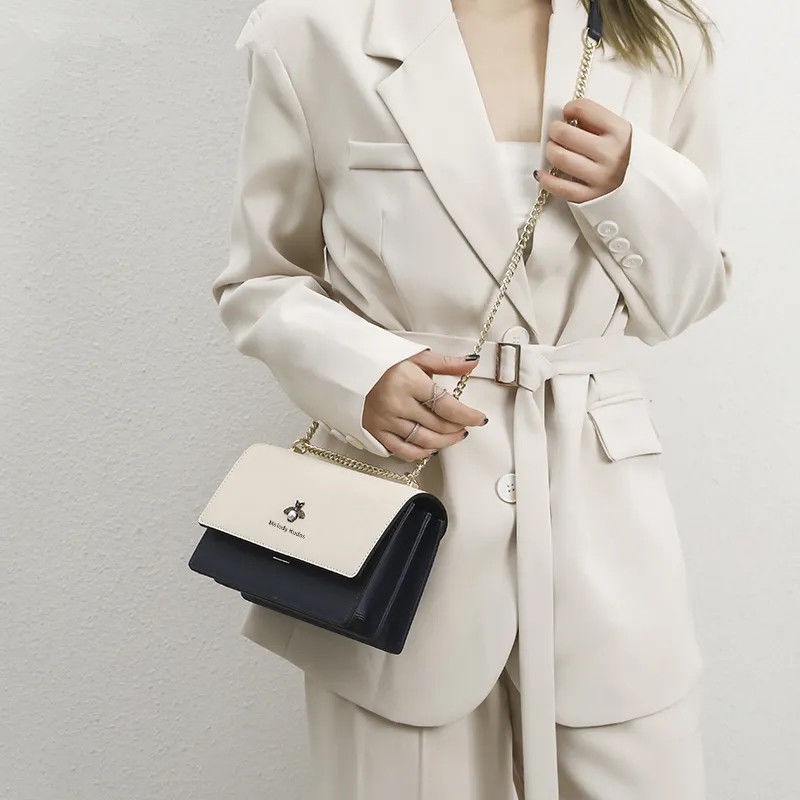 Túi Đeo Vai / Kẹp Nách Hình Vuông Cỡ Nhỏ Phối Dây Đeo Sợi Xích Thời Trang 2023 Cho Nữ