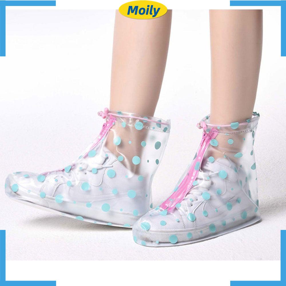 MOILYVN 1 Cặp Vỏ Bọc Giày Bốt Cao Gót Họa Tiết Hoa / Chấm Bi Chống Trượt Tiện Dụng