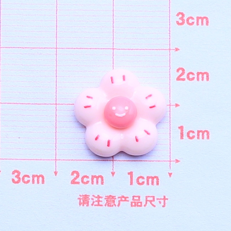 Set 10 Kẹp Tóc Hình Bông Hoa Mặt Cười Bằng Nhựa Resin DIY