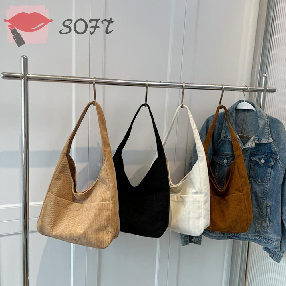 SOFTNESS Túi Tote Đeo Vai Chất Liệu Canvas Thời Trang Xu Hướng