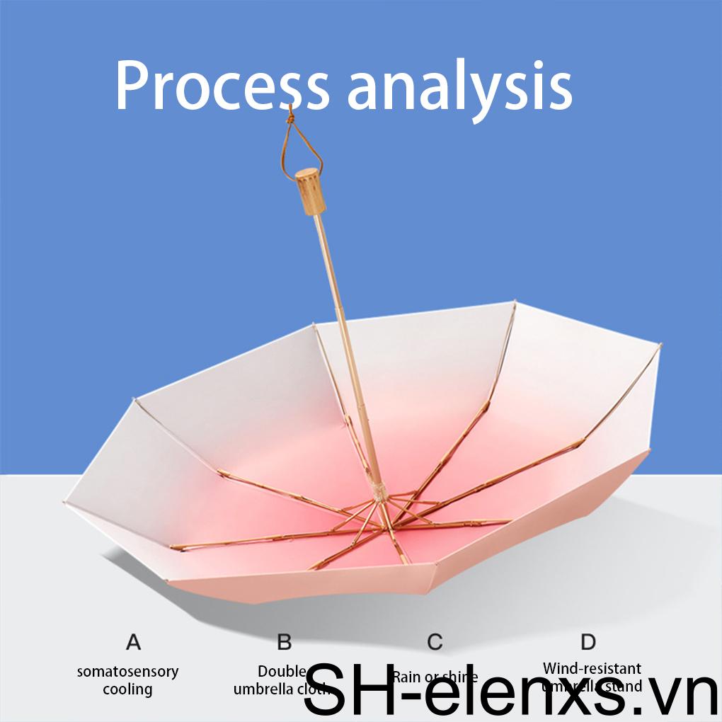 Dù Gấp Hai Lớp Bằng Chất Liệu Vinyl Chống Thấm Nước Chống Gió Chống Nắng Nhỏ Gọn Tiện Lợi