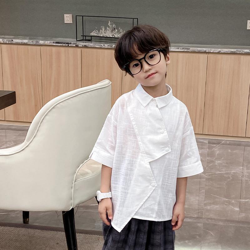 Áo Sơ Mi Tay Ngắn Dáng Rộng Thời Trang Mùa Hè Cho Bé Trai