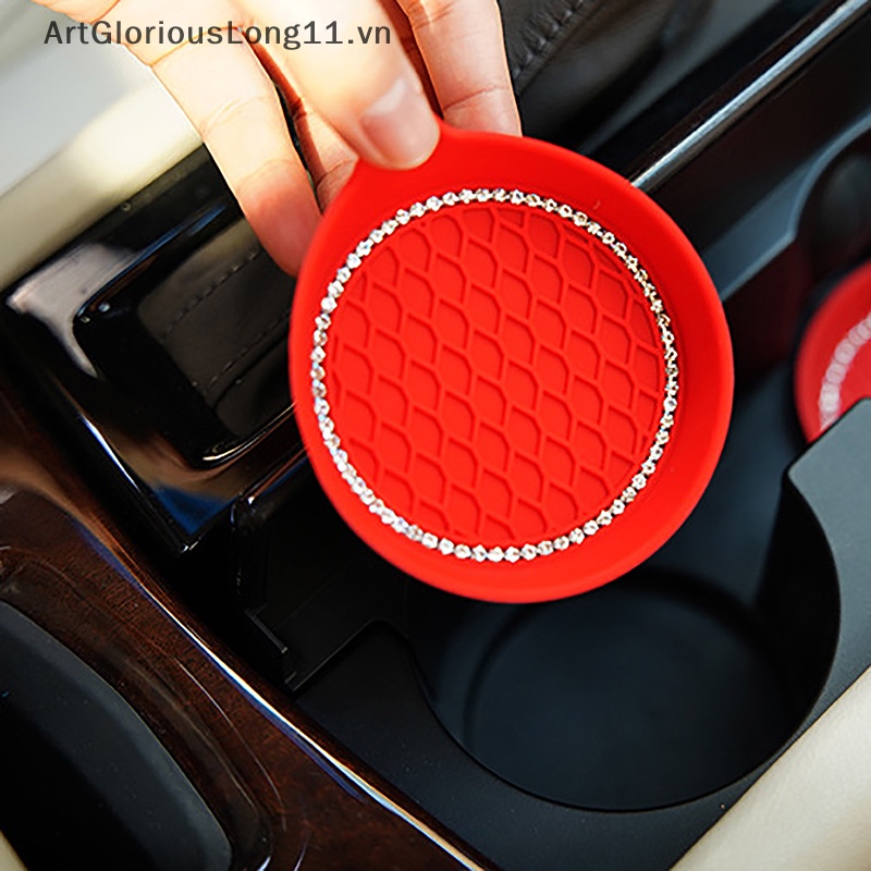 Giá Đỡ Cốc Nước Hình Tròn Đính Đá Lấp Lánh Chống Trượt Trang Trí Nội Thất