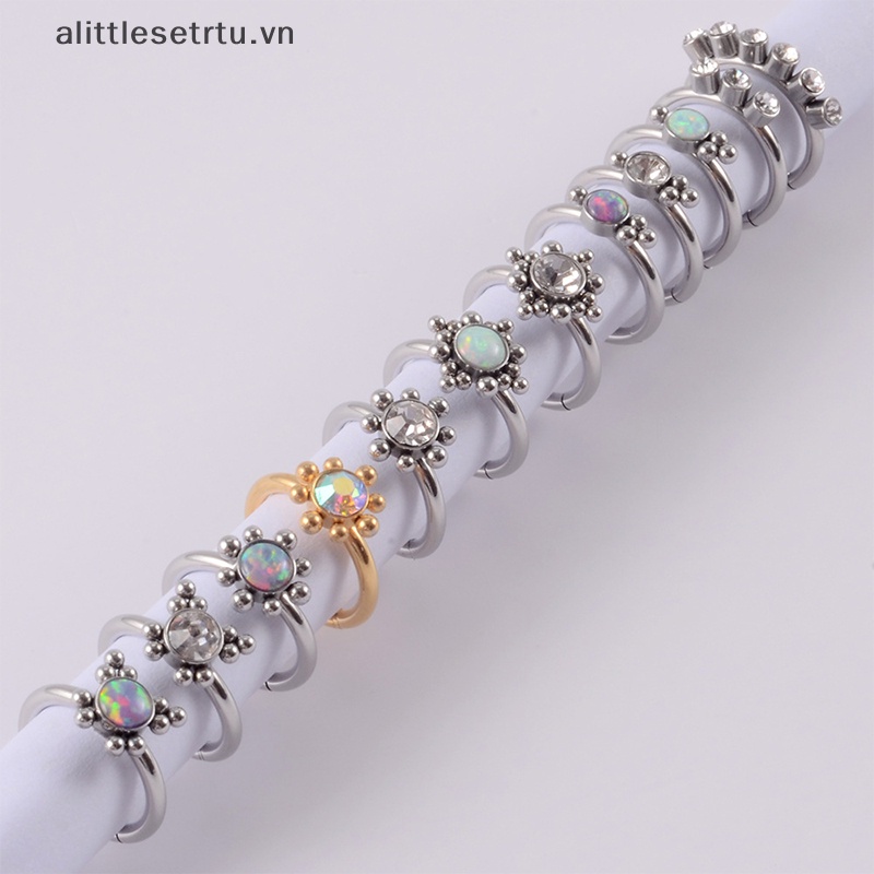 1 Khuyên Mũi Bằng Thép Không Gỉ Đính Đá Opal Thời Trang